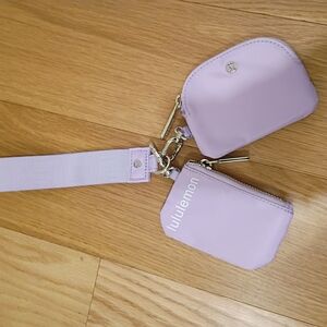 lululemon athletica Lilac Dual Pouch Wristlet Keychain Bag